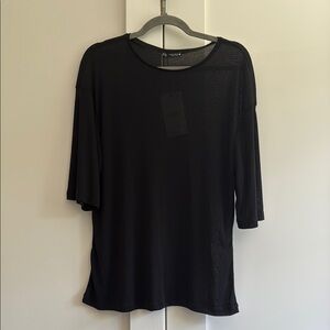 Zara Black Sheer T-Shirt